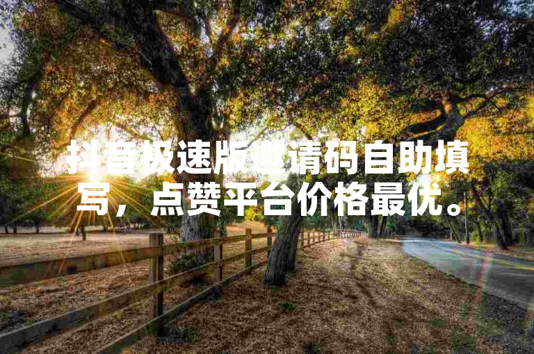 抖音极速版邀请码自助填写，点赞平台价格最优。
