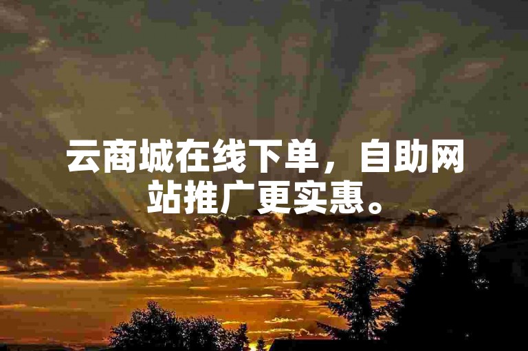 云商城在线下单，自助网站推广更实惠。