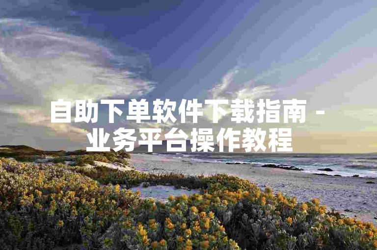 自助下单软件下载指南 - 业务平台操作教程