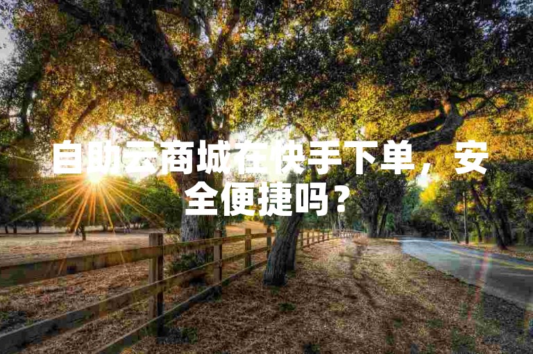 自助云商城在快手下单，安全便捷吗？