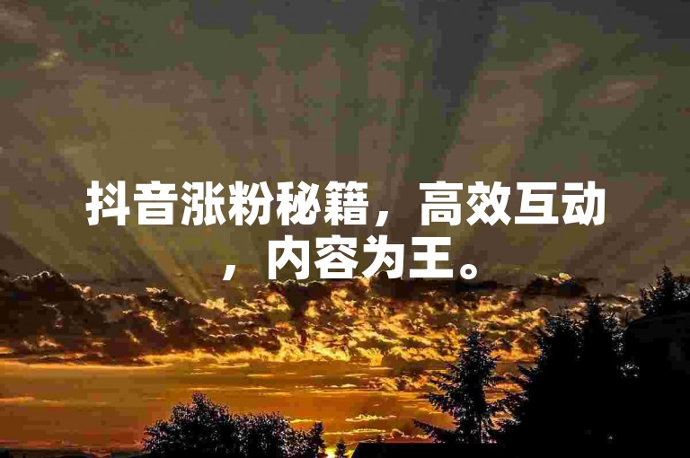 抖音涨粉秘籍，高效互动，内容为王。