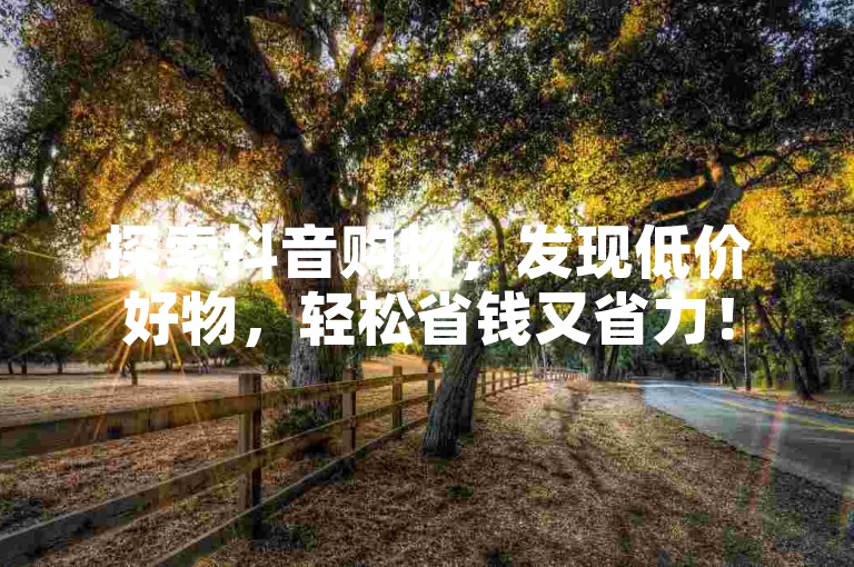 探索抖音购物，发现低价好物，轻松省钱又省力！