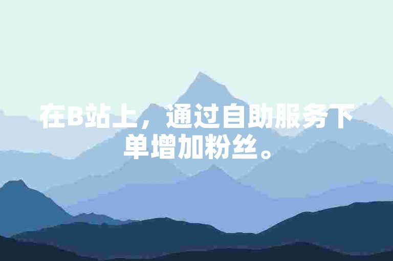 在B站上，通过自助服务下单增加粉丝。