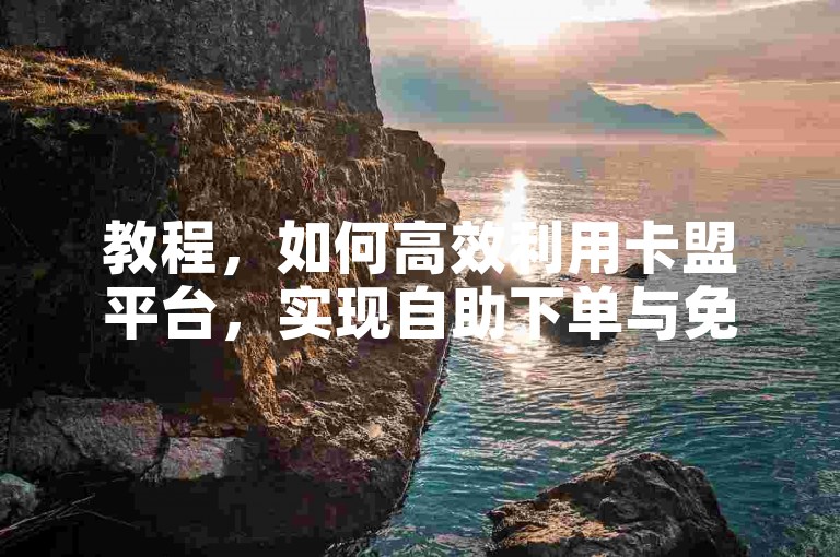 教程，如何高效利用卡盟平台，实现自助下单与免费流量获取。