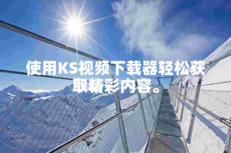 使用KS视频下载器轻松获取精彩内容。