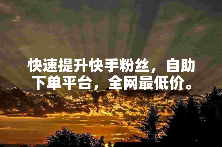 快速提升快手粉丝，自助下单平台，全网最低价。