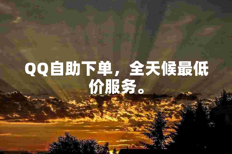QQ自助下单，全天候最低价服务。