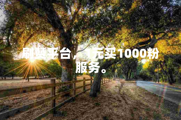 刷赞平台，1元买1000粉服务。