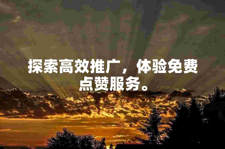 探索高效推广，体验免费点赞服务。