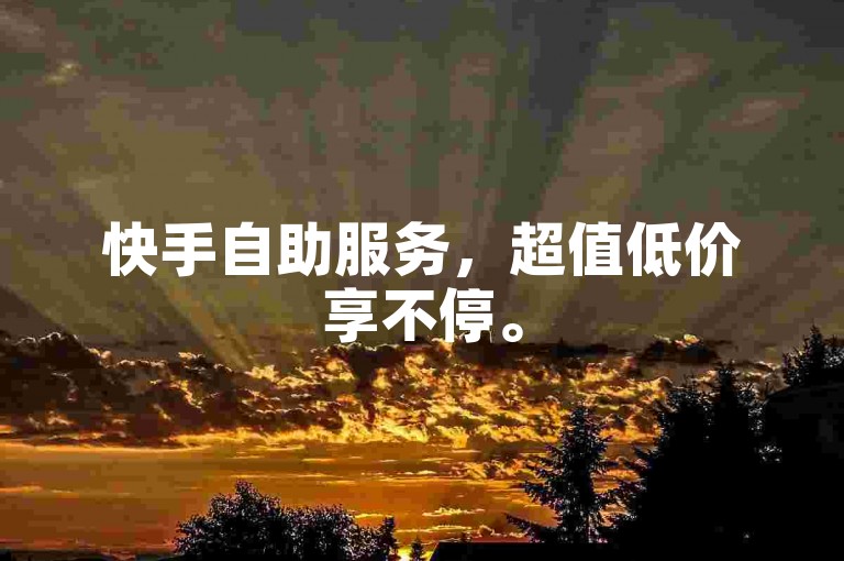快手自助服务，超值低价享不停。