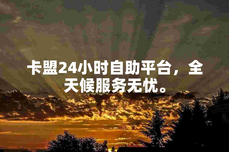 卡盟24小时自助平台，全天候服务无忧。