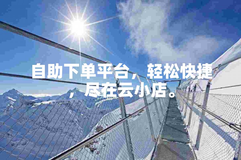 自助下单平台，轻松快捷，尽在云小店。