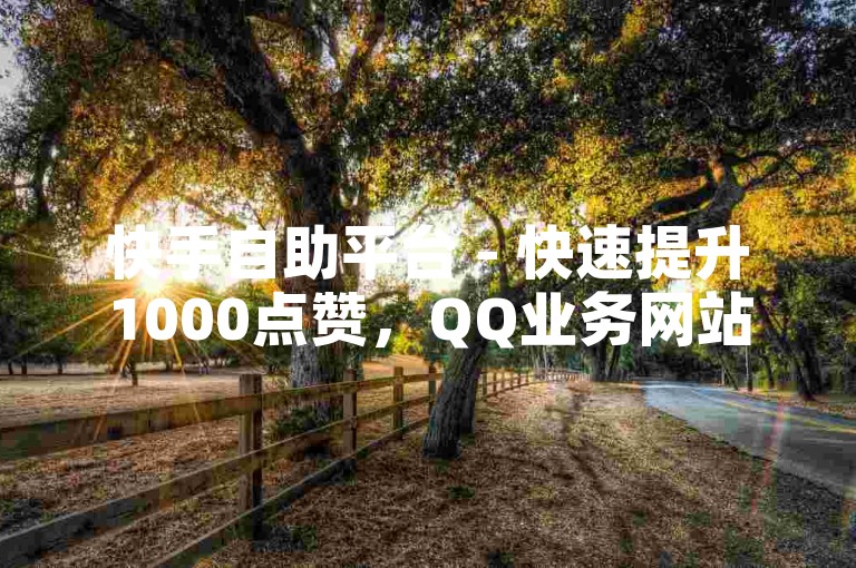 快手自助平台 - 快速提升1000点赞，QQ业务网站支持。