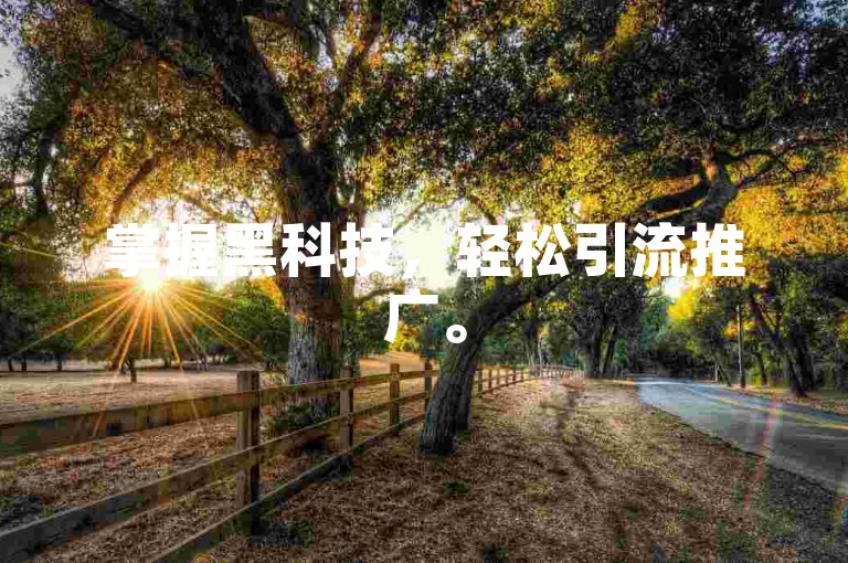 掌握黑科技，轻松引流推广。