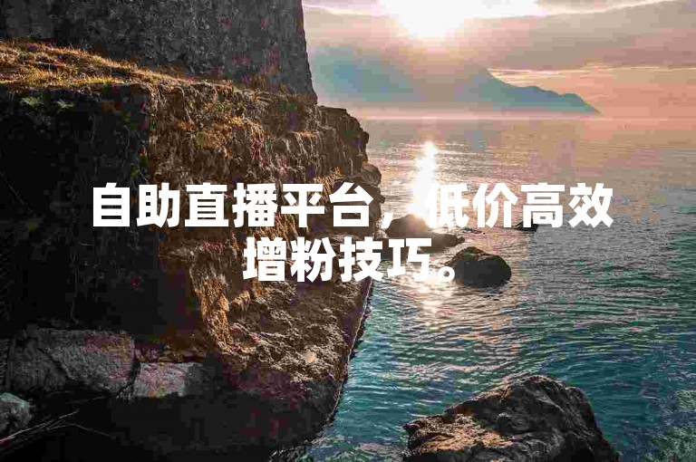 自助直播平台，低价高效增粉技巧。