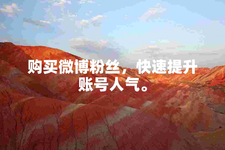 购买微博粉丝，快速提升账号人气。