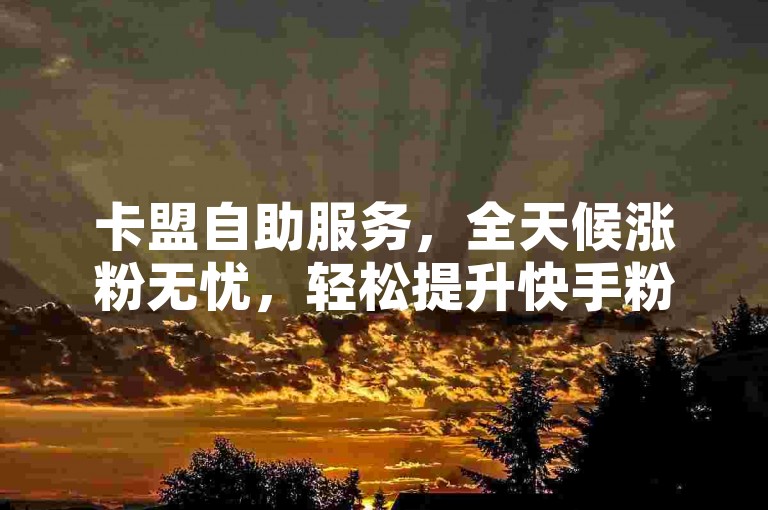 卡盟自助服务，全天候涨粉无忧，轻松提升快手粉丝数。