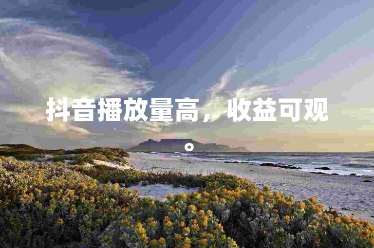 抖音播放量高，收益可观。