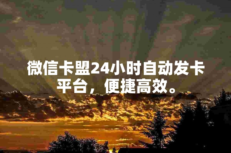 微信卡盟24小时自动发卡平台，便捷高效。