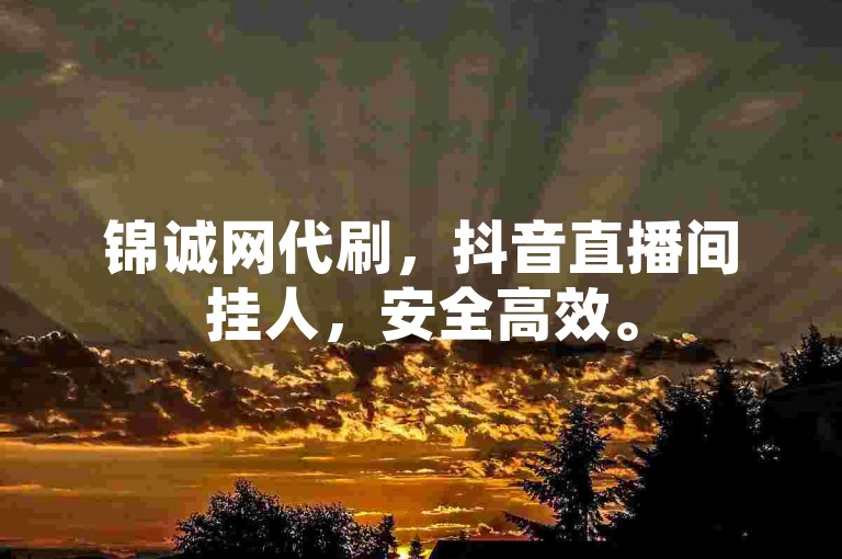锦诚网代刷，抖音直播间挂人，安全高效。