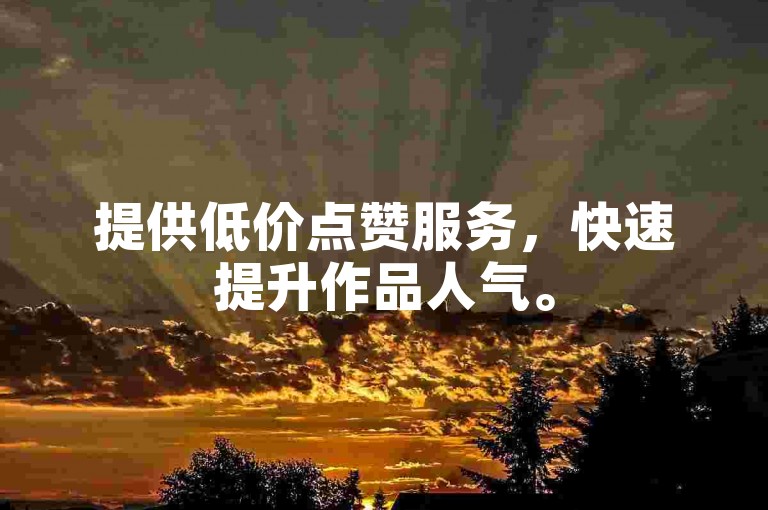 提供低价点赞服务，快速提升作品人气。