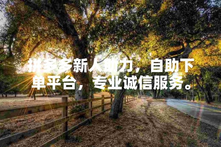 拼多多新人助力，自助下单平台，专业诚信服务。