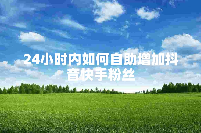 24小时内如何自助增加抖音快手粉丝