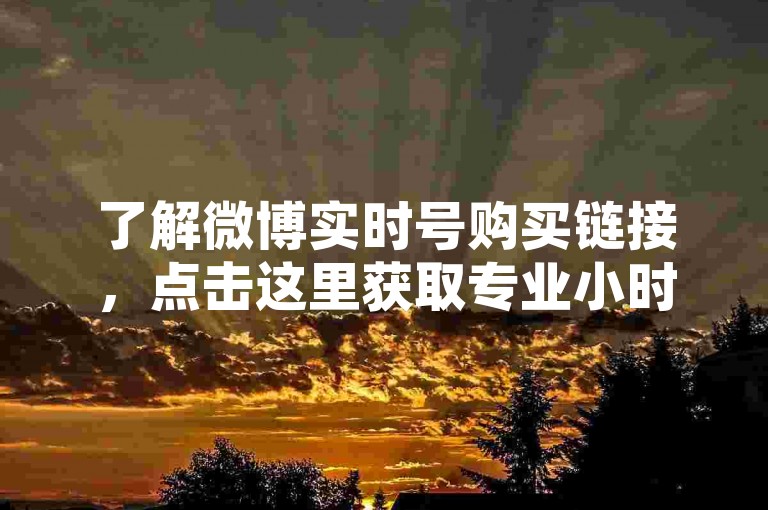 了解微博实时号购买链接，点击这里获取专业小时自助服务。