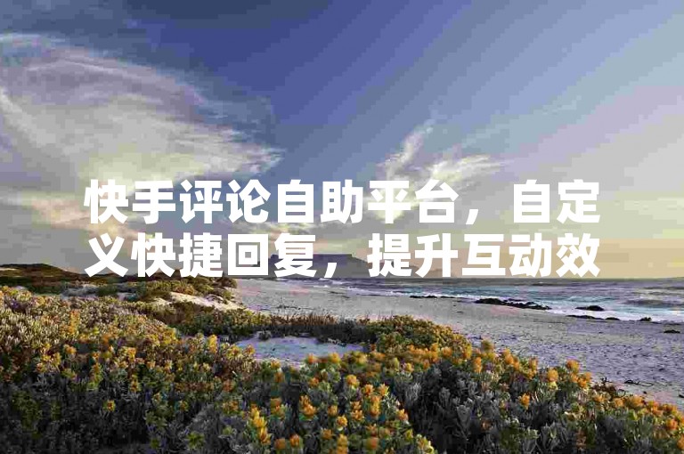 快手评论自助平台，自定义快捷回复，提升互动效率。