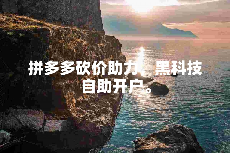 拼多多砍价助力，黑科技自助开户。