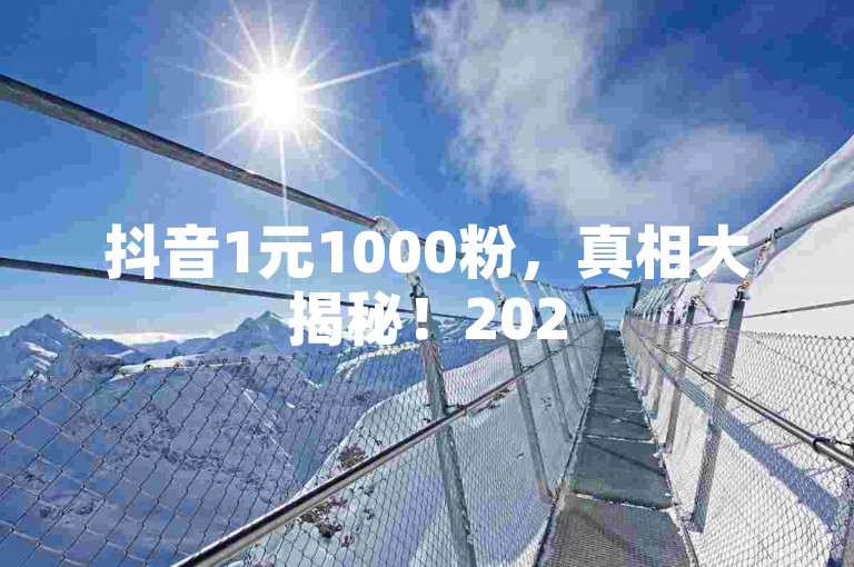 抖音1元1000粉，真相大揭秘！2025必学技巧。