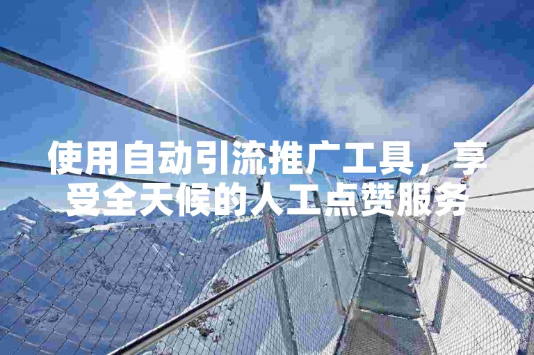 使用自动引流推广工具，享受全天候的人工点赞服务。