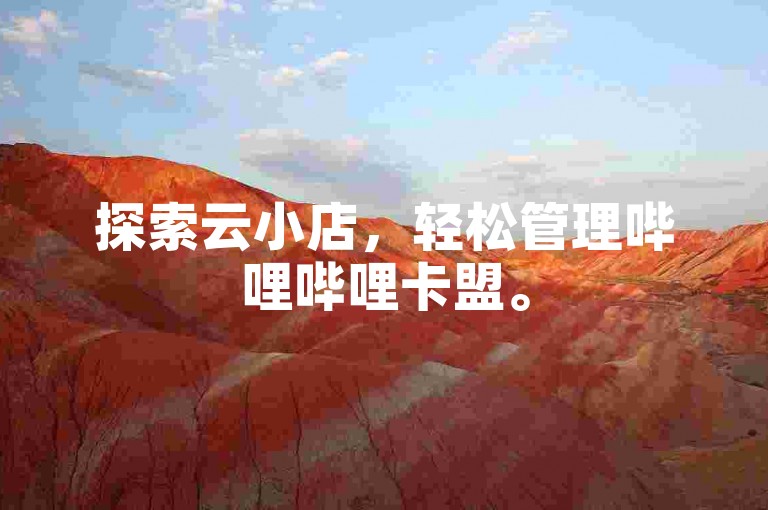 探索云小店，轻松管理哔哩哔哩卡盟。