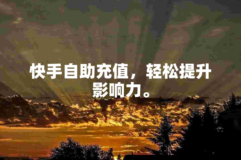 快手自助充值，轻松提升影响力。