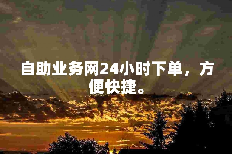 自助业务网24小时下单，方便快捷。
