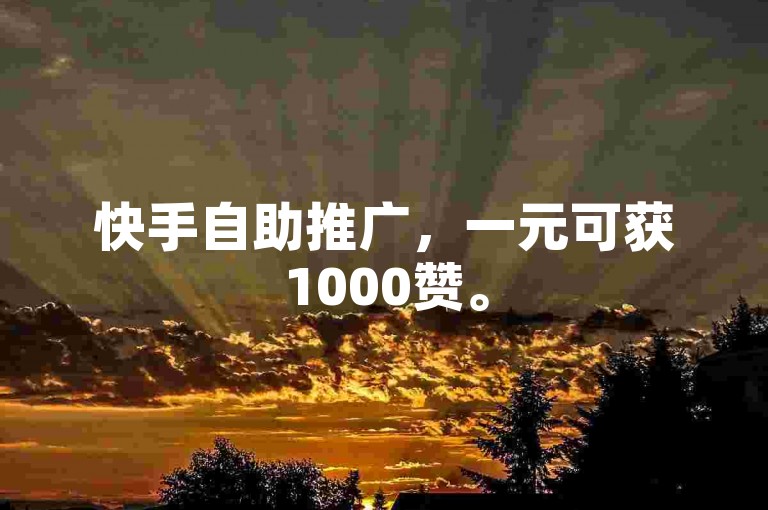 快手自助推广，一元可获1000赞。