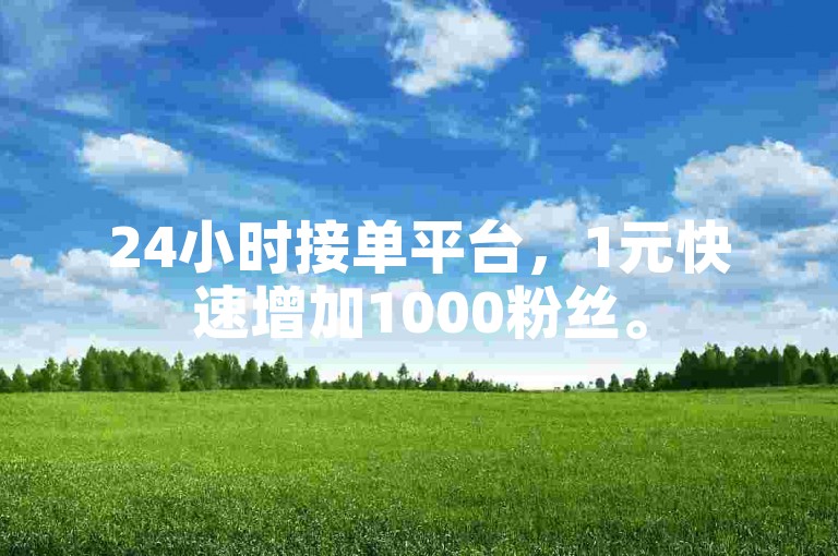 24小时接单平台，1元快速增加1000粉丝。