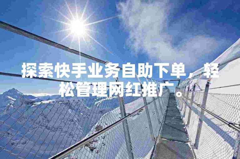 探索快手业务自助下单，轻松管理网红推广。
