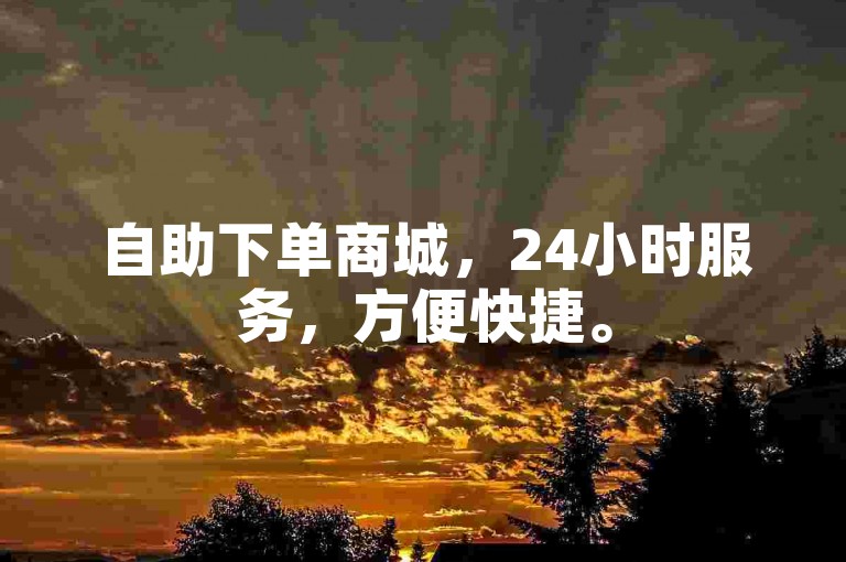 自助下单商城，24小时服务，方便快捷。