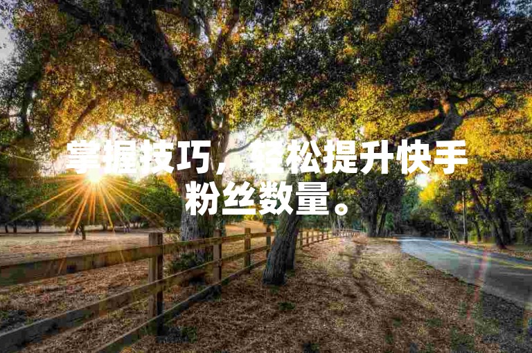 掌握技巧，轻松提升快手粉丝数量。