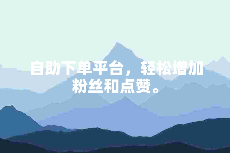 自助下单平台，轻松增加粉丝和点赞。