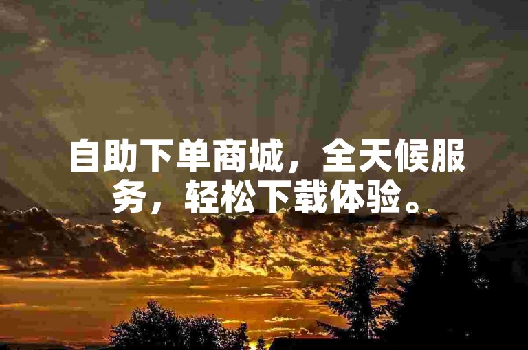 自助下单商城，全天候服务，轻松下载体验。