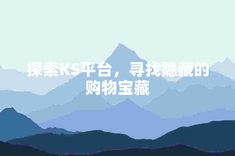 探索KS平台，寻找隐藏的购物宝藏