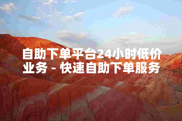 自助下单平台24小时低价业务 - 快速自助下单服务