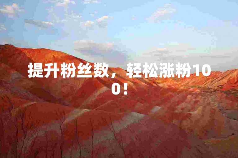 提升粉丝数，轻松涨粉100！