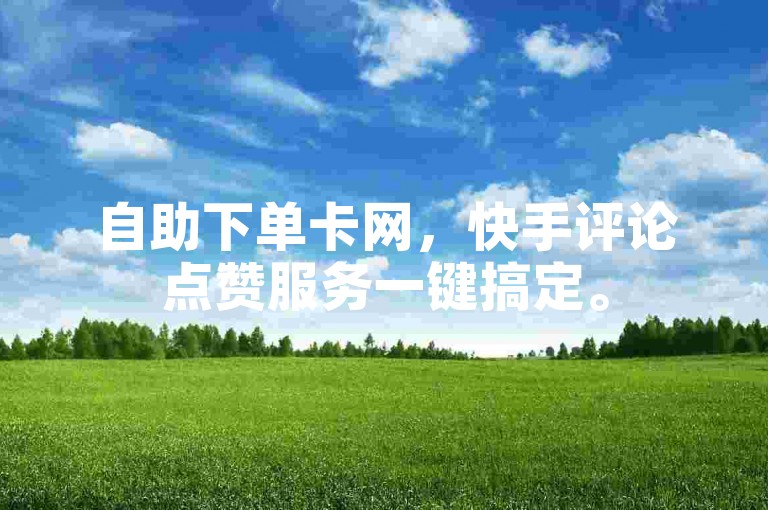 自助下单卡网，快手评论点赞服务一键搞定。