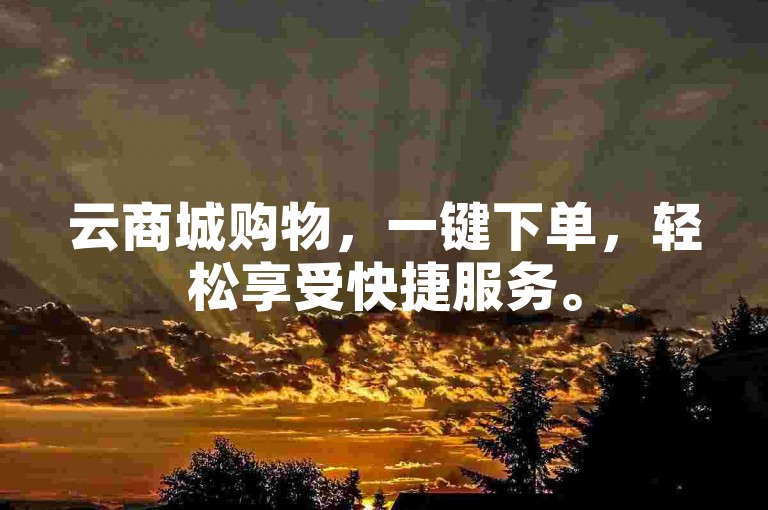云商城购物，一键下单，轻松享受快捷服务。