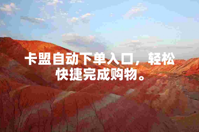 卡盟自动下单入口，轻松快捷完成购物。