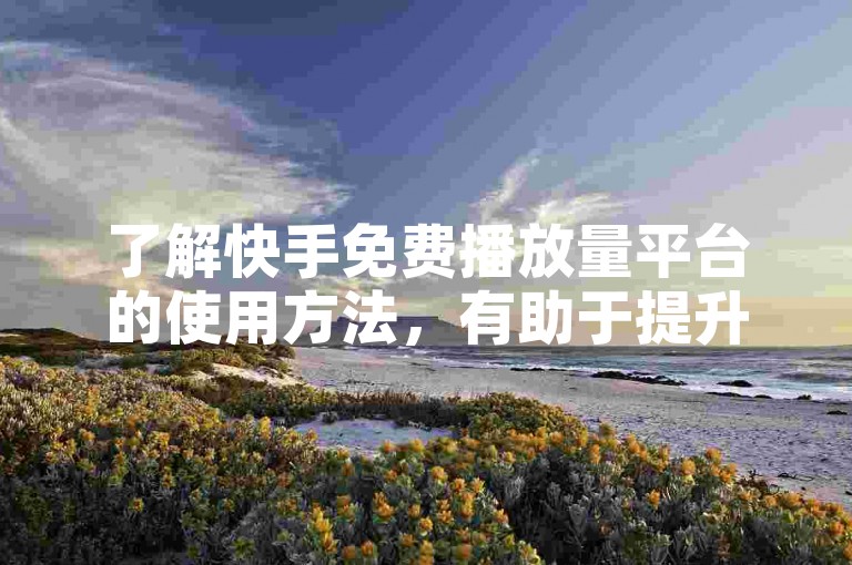 了解快手免费播放量平台的使用方法，有助于提升视频曝光率。