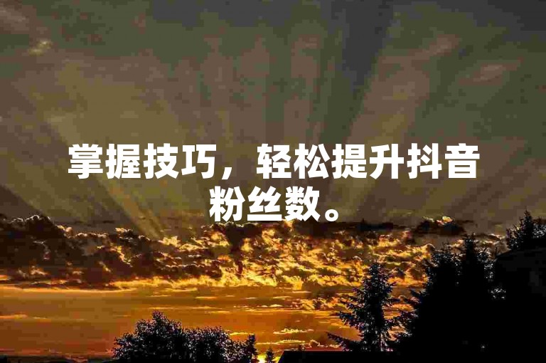 掌握技巧，轻松提升抖音粉丝数。